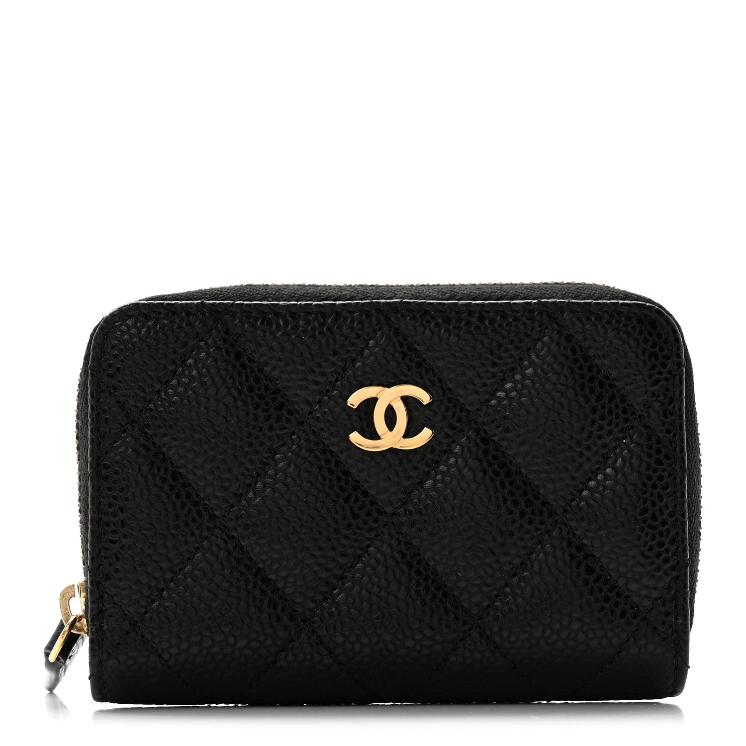 Chanel Caviar Quilted Zip Coin Purse Black 1 of 8