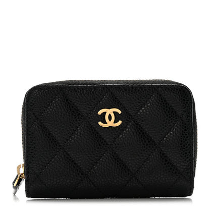 Chanel Caviar Quilted Zip Coin Purse Black 1 of 8