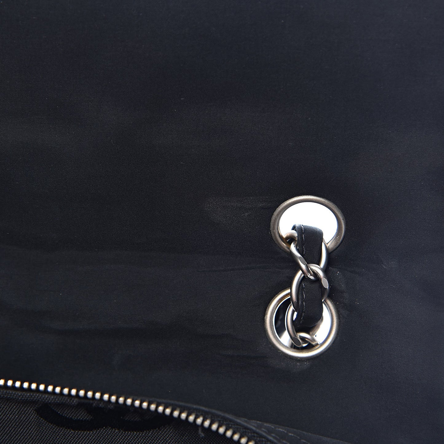 Nylon Square Quilted Flap Black