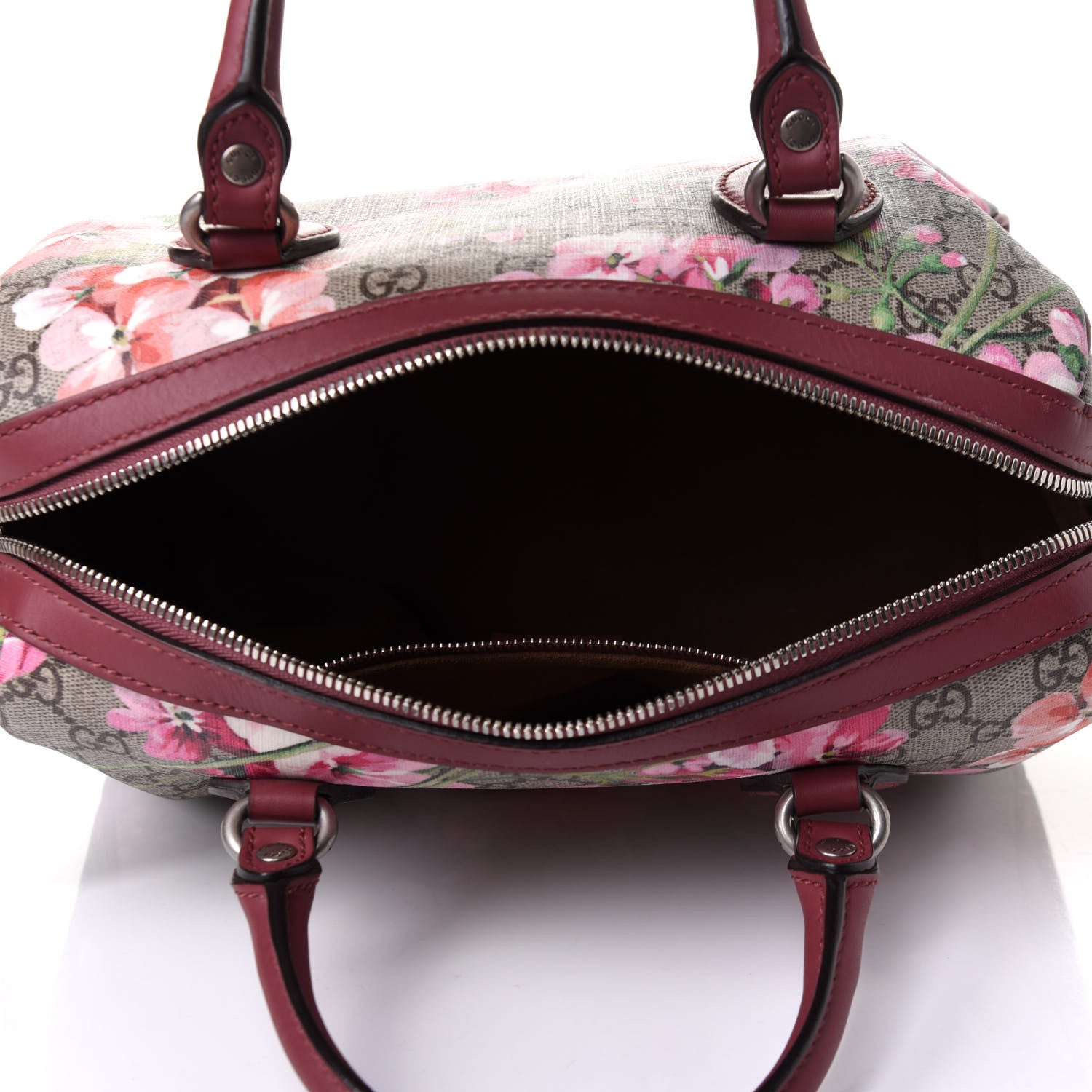 Gucci GG Supreme Monogram Blooms Small Boston Beige Multicolor Dry Rose 5 of 11