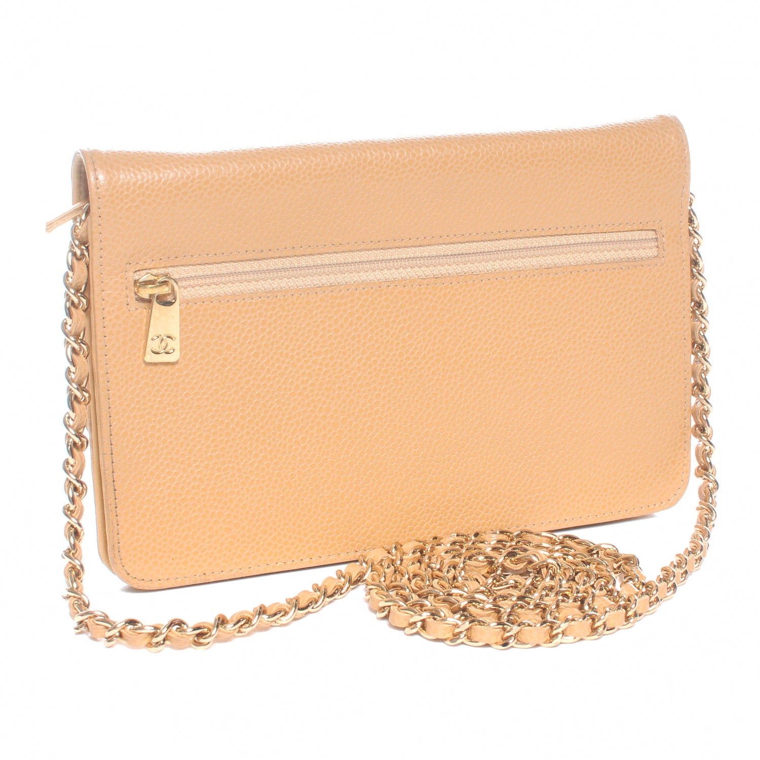 Chanel Caviar Wallet on Chain WOC Beige 3 of 8