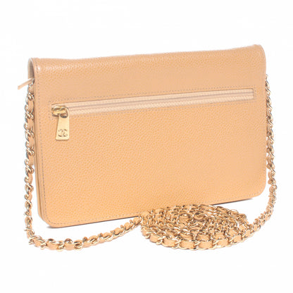 Chanel Caviar Wallet on Chain WOC Beige 3 of 8