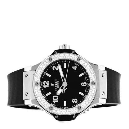 Hublot Stainless Steel Rubber Diamond Pave Bezel 38mm Big Bang Quartz Watch Black 361.SX.1270.RX.1104 2 of 5