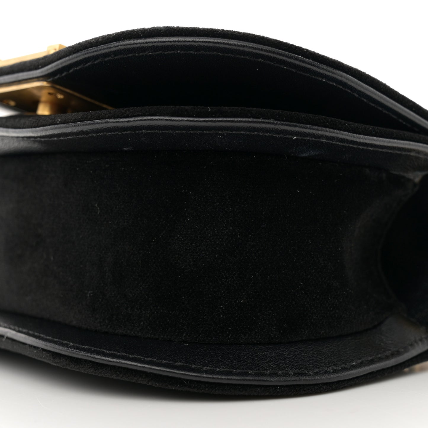 Velvet Quilted Small Boy Messenger Bag Black