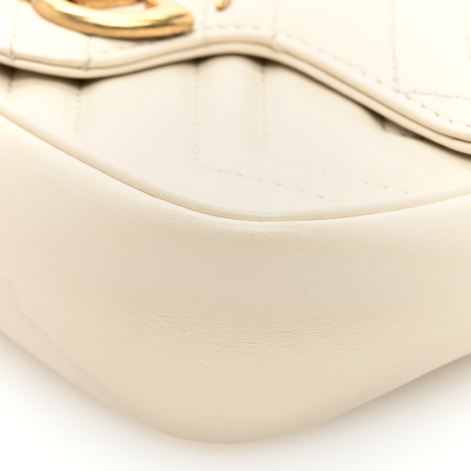 Gucci Calfskin Matelasse Super Mini GG Marmont Shoulder Bag White 10 of 10
