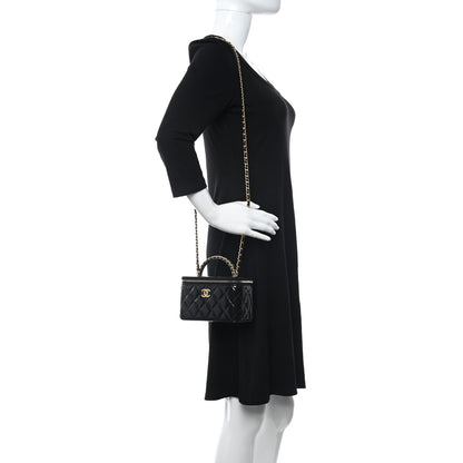 Chanel Patent Quilted Pick Me Up Vanity Case Black 2 of 11