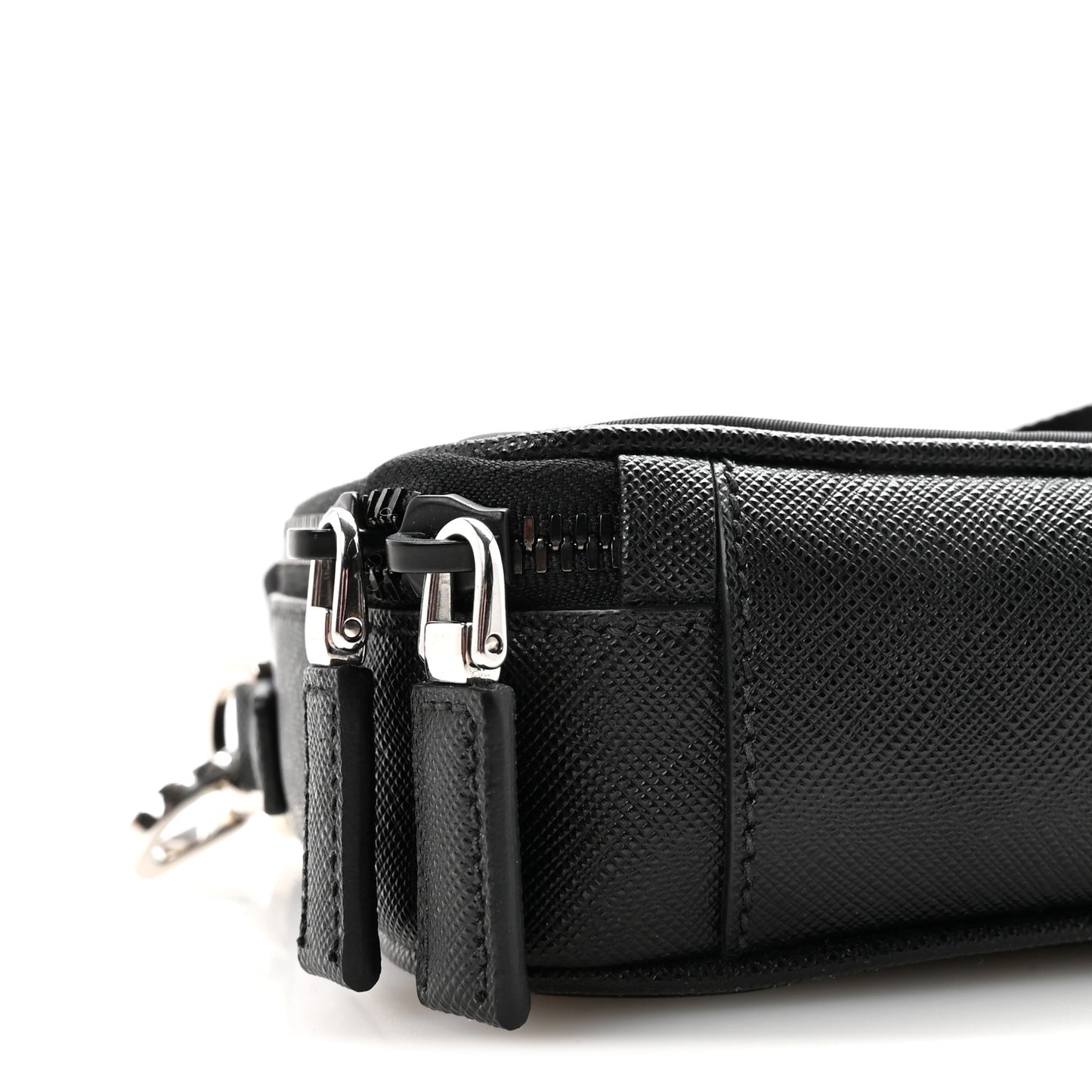 Re-Nylon Saffiano Travel Small Brique Crossbody Bag Black
