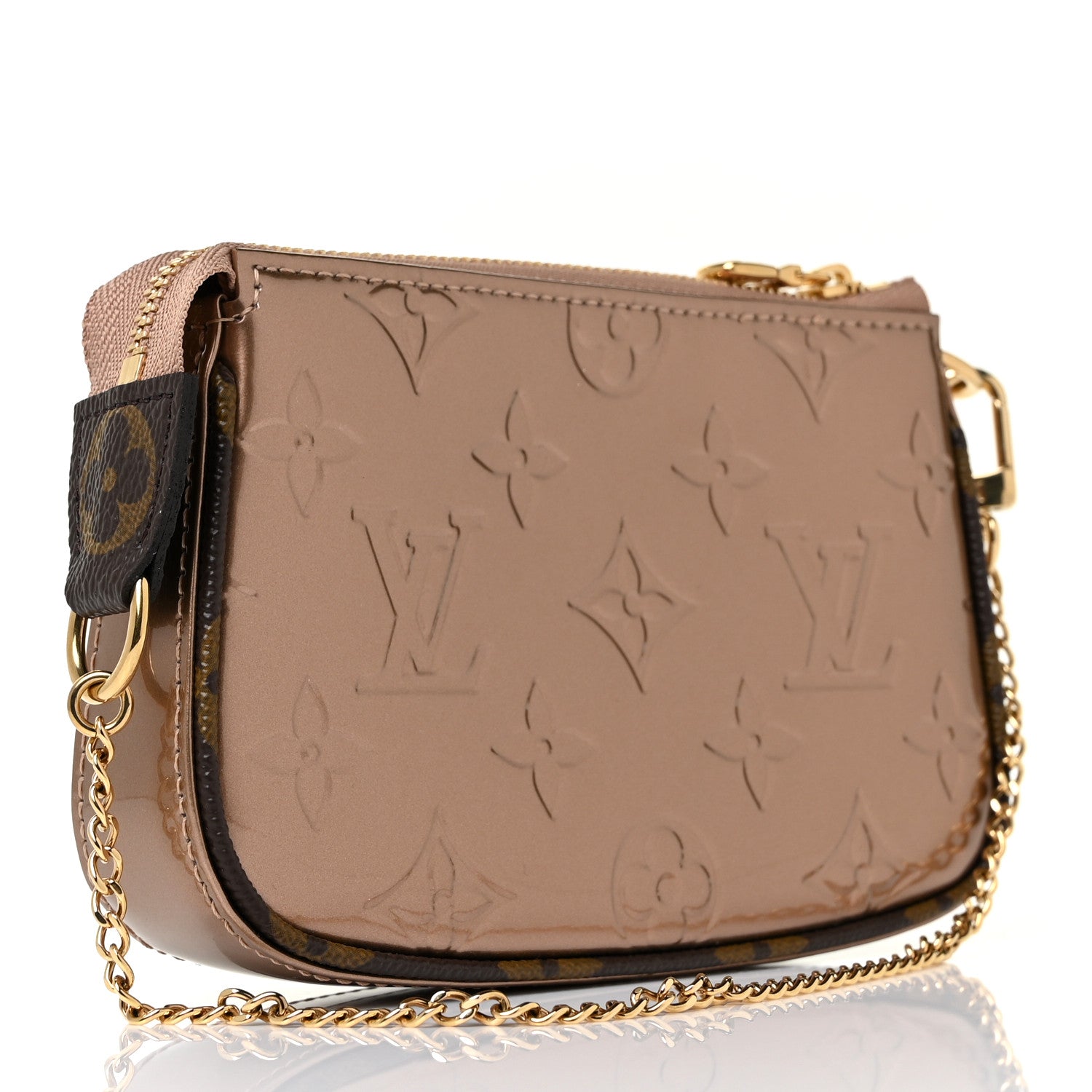 Louis Vuitton Metallic Vernis Mini Pochette Accessories Rose Gold 2 of 7