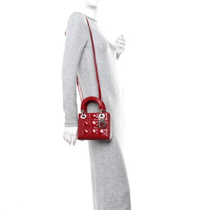 Christian Dior Patent Cannage Mini Lady Dior Red 2 of 9