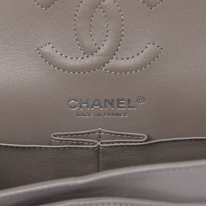 Chanel Aged Calfskin Chevron Quilted Small Double Flap Grey 6 of 10