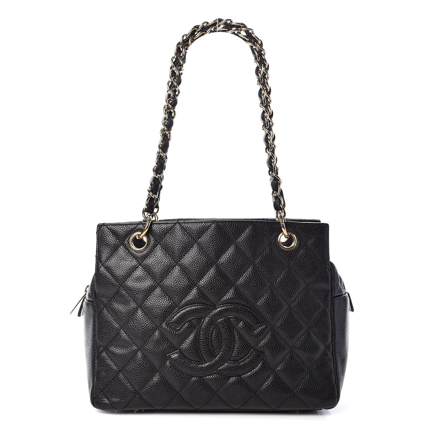 Caviar Quilted Petit Timeless Tote PTT Black
