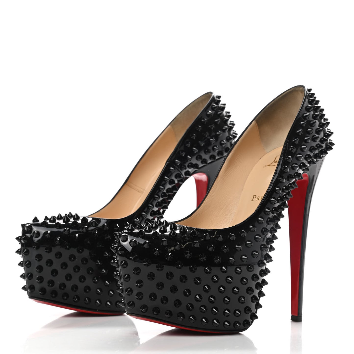 Patent Daffodile Spikes 160 Pumps 40 Black