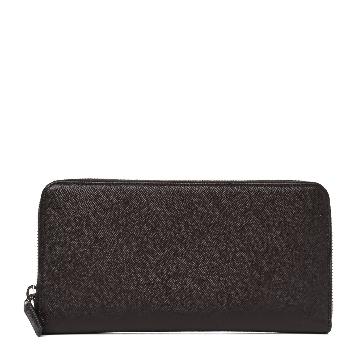 Prada Saffiano Large Zip Around Travel Wallet Brown 1 of 10