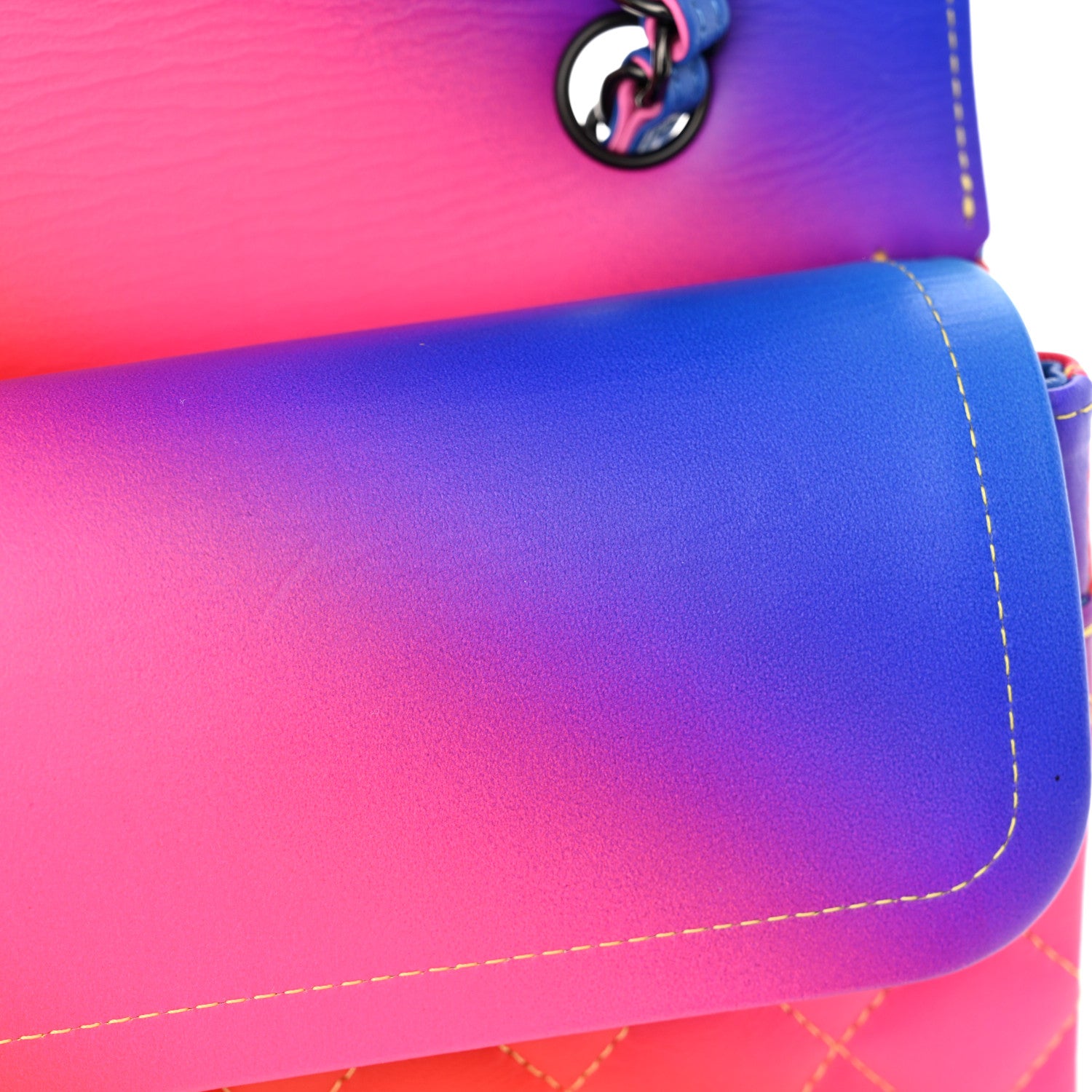Chanel Calfskin Quilted Medium Rainbow Double Flap Multicolor 11 of 12