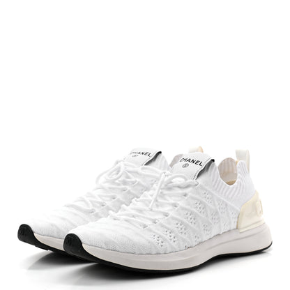 Chanel Fabric Logo Sneakers 39.5 White 3 of 8