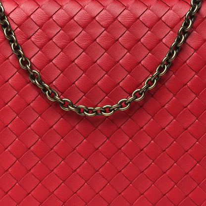Bottega Veneta Nappa Intrecciato Chain Wallet China Red 8 of 10
