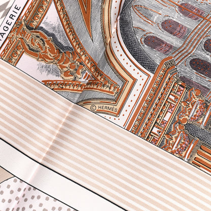 Hermes Silk Grand Theatre Nouveau Scarf 90 Rose Pale Etoupe 4 of 7