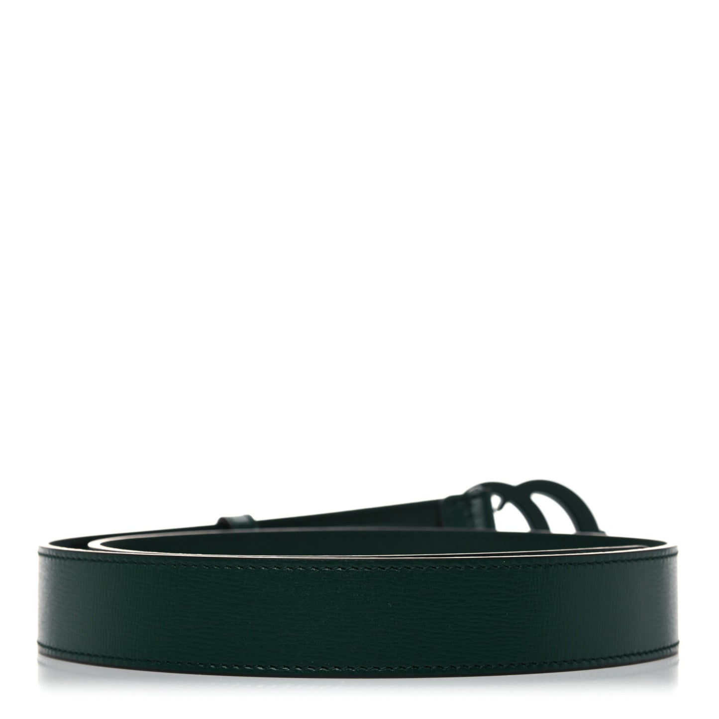 Azalea Calfskin Enamel Monochrome Double G 30mm Belt 85 34 Vintage Green