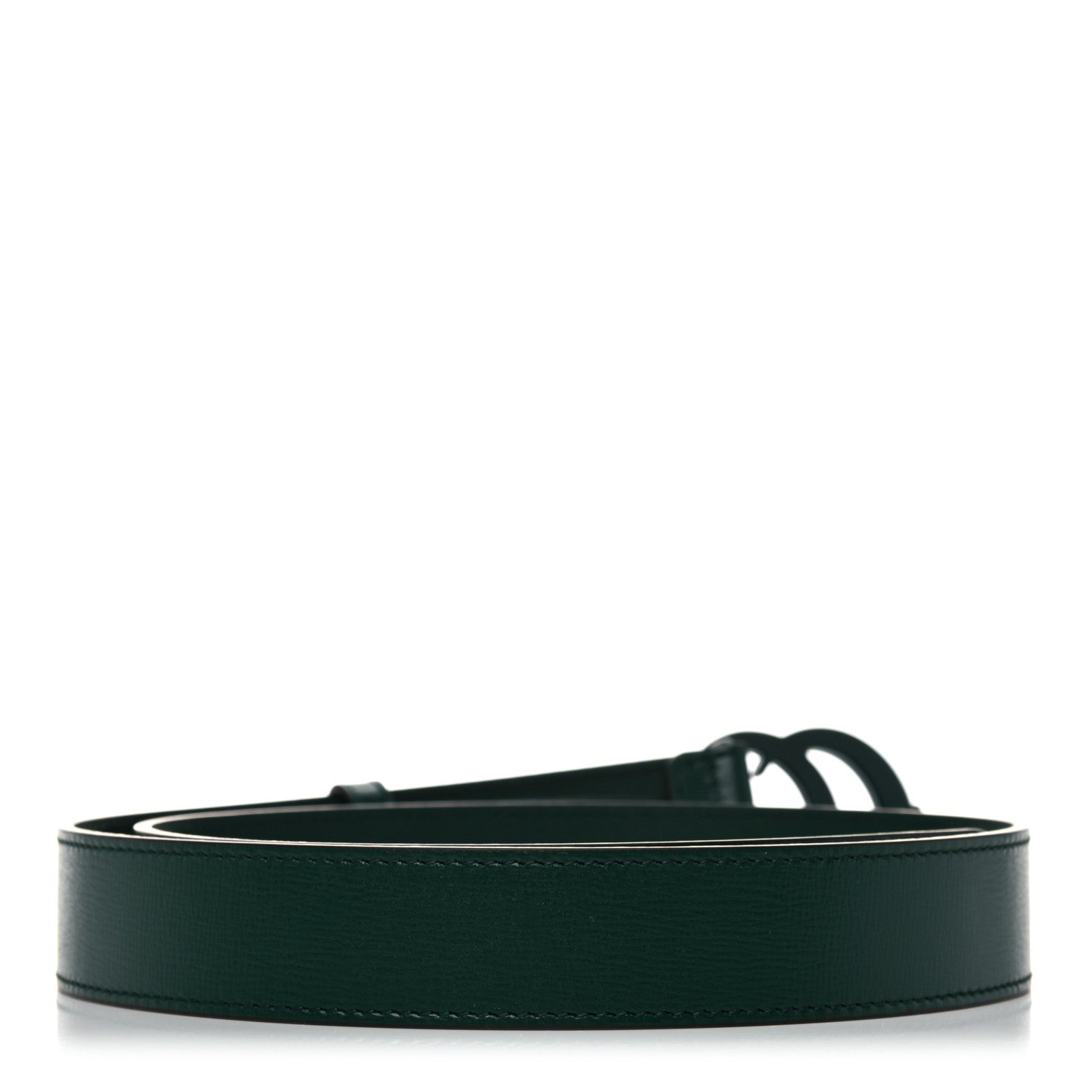 Gucci Azalea Calfskin Enamel Monochrome Double G 30mm Belt 85 34 Vintage Green 2 of 4