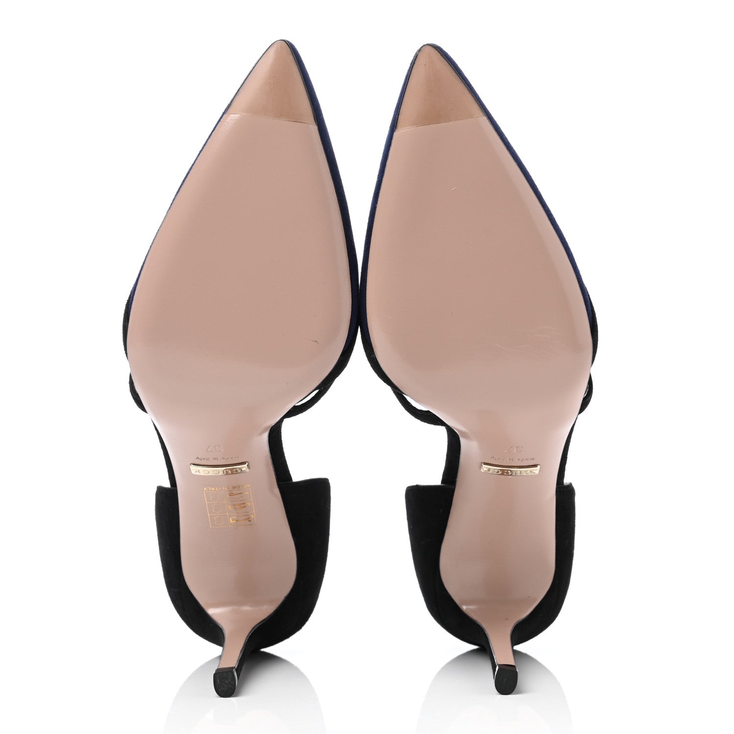 Gucci Suede Pumps 37 Black Blue 5 of 7