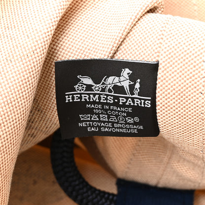 Hermes Cotton Canvas Les Leopards Tote Bag Bleu Sable 6 of 11