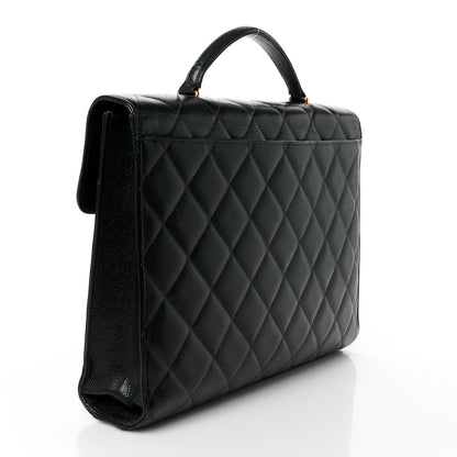 Chanel Caviar Quilted Briefcase Laptop Bag Black 3 of 12