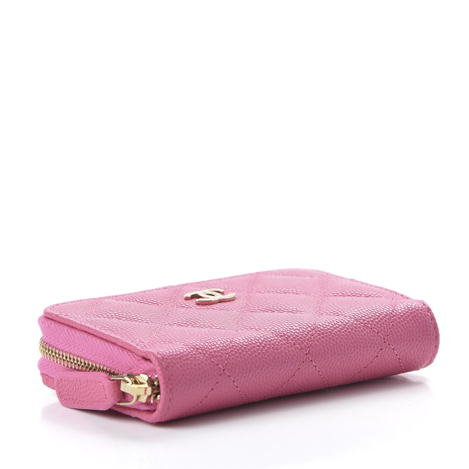 Chanel Caviar Quilted Zip Coin Purse Pink 4 of 10