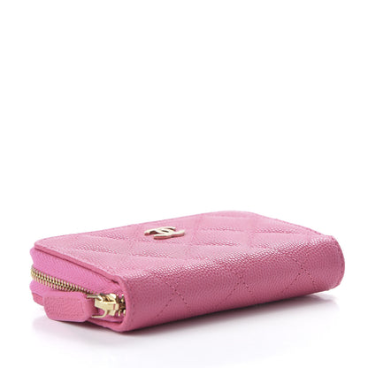 Chanel Caviar Quilted Zip Coin Purse Pink 4 of 10