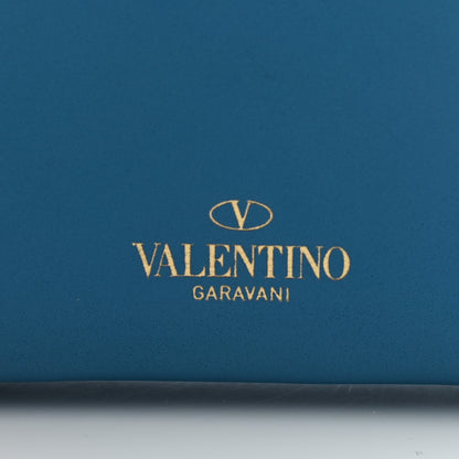 Valentino Garavani Calfskin Rockstud Compact Zip Around Wallet Light Blue 8 of 8