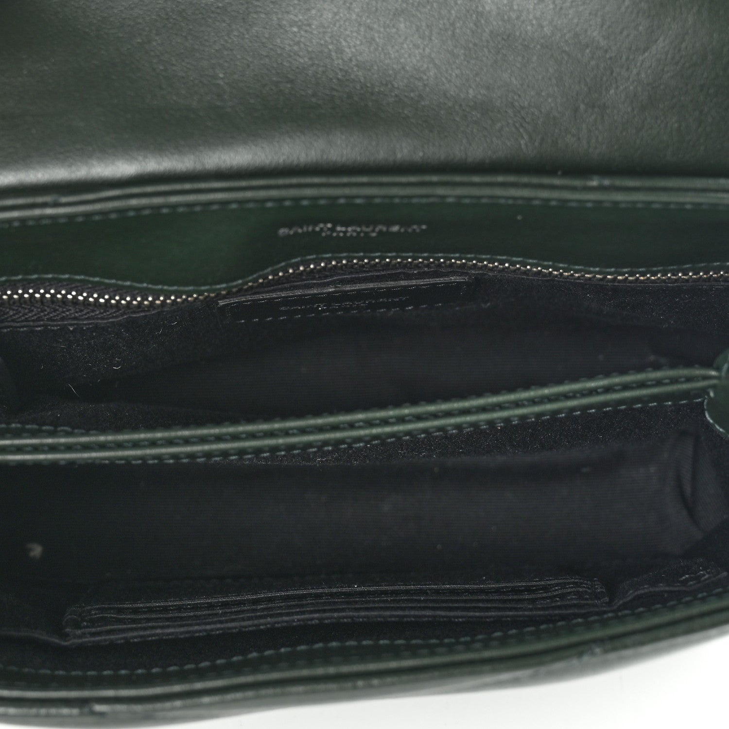 Saint Laurent Calfskin Y Quilted Monogram Toy Loulou Crossbody Bag Deep Green 4 of 9