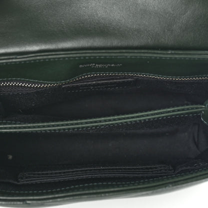 Saint Laurent Calfskin Y Quilted Monogram Toy Loulou Crossbody Bag Deep Green 4 of 9