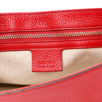 Gucci Pebbled Calfskin Medium Soho Flap Crossbody Tabasco Red 6 of 10