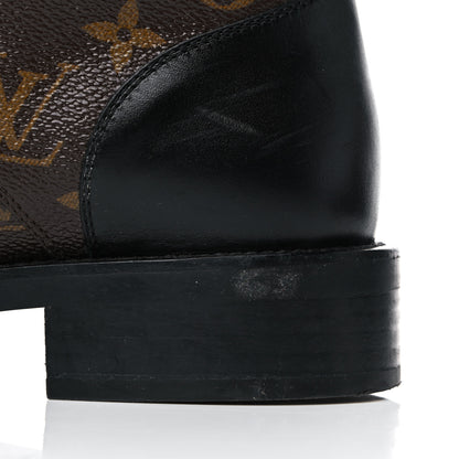 Louis Vuitton Calfskin Monogram Wonderland Flat Ranger Boots 39 Black 12 of 19