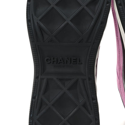 Chanel Suede Calfskin Nylon Grosgrain CC Sneakers 40.5 Dark Pink 7 of 11
