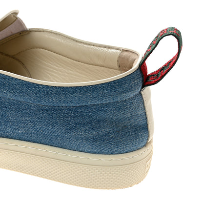 Gucci Kura Denim Logo Embroidered Mens Slip On Sneakers 7.5 Blue 10 of 12