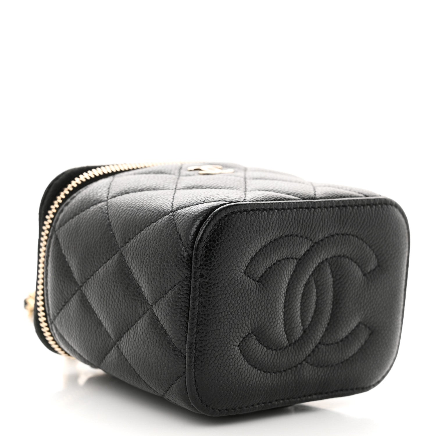 Chanel Caviar Quilted Mini Vanity Case With Chain Black 4 of 11