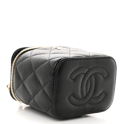 Chanel Caviar Quilted Mini Vanity Case With Chain Black 4 of 11