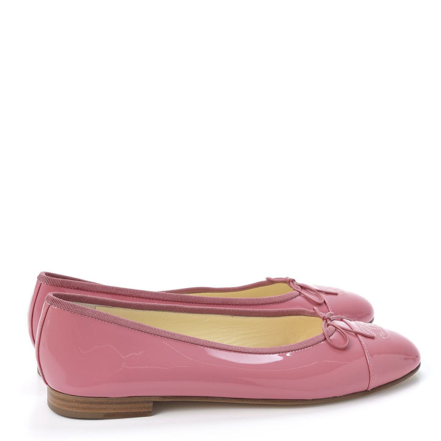 Patent CC Cap Toe Ballerina Flats 40 Light Pink