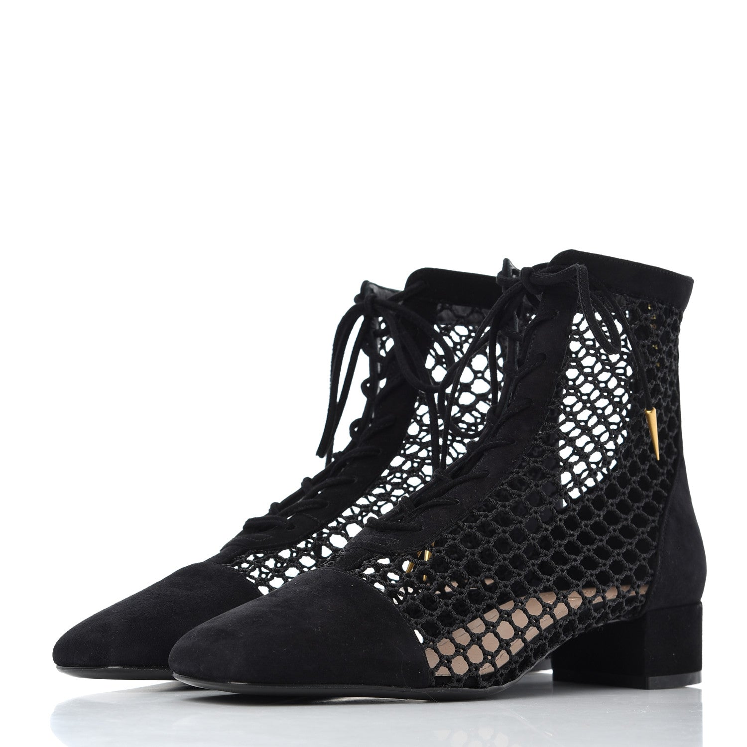 Christian Dior Suede Resille Naughtily-D 30mm Ankle Boots 37 Black 3 of 15