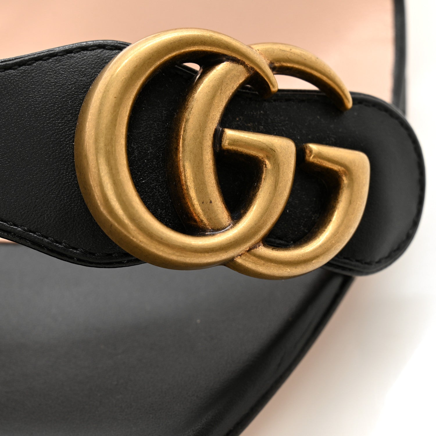 Gucci Lifford Calfskin GG Marmont Ankle Wrap 75mm Sandals 37.5 Black 11 of 12