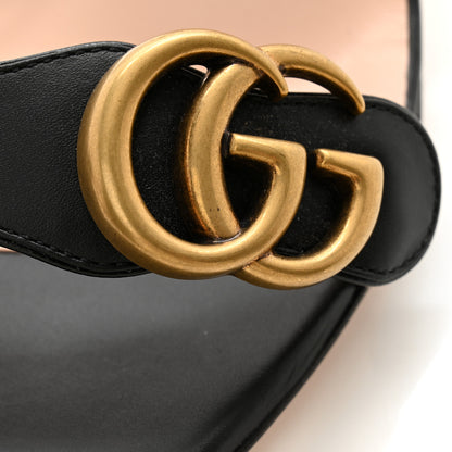 Gucci Lifford Calfskin GG Marmont Ankle Wrap 75mm Sandals 37.5 Black 11 of 12