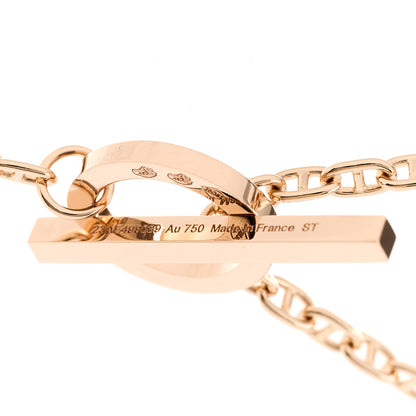 Hermes 18K Rose Gold Diamond GM Chaine D'Ancre Contour Pendant Necklace ST 5 of 6