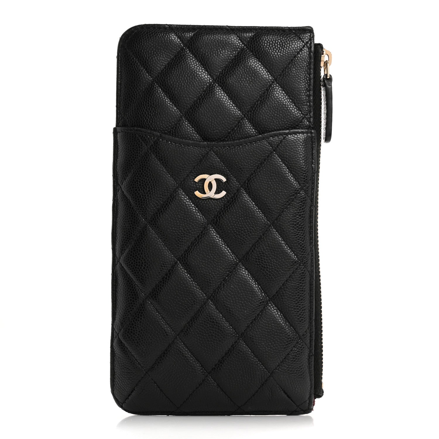 Chanel Iridescent Caviar Quilted Classic Flat Wallet Pouch Black 1 of 12