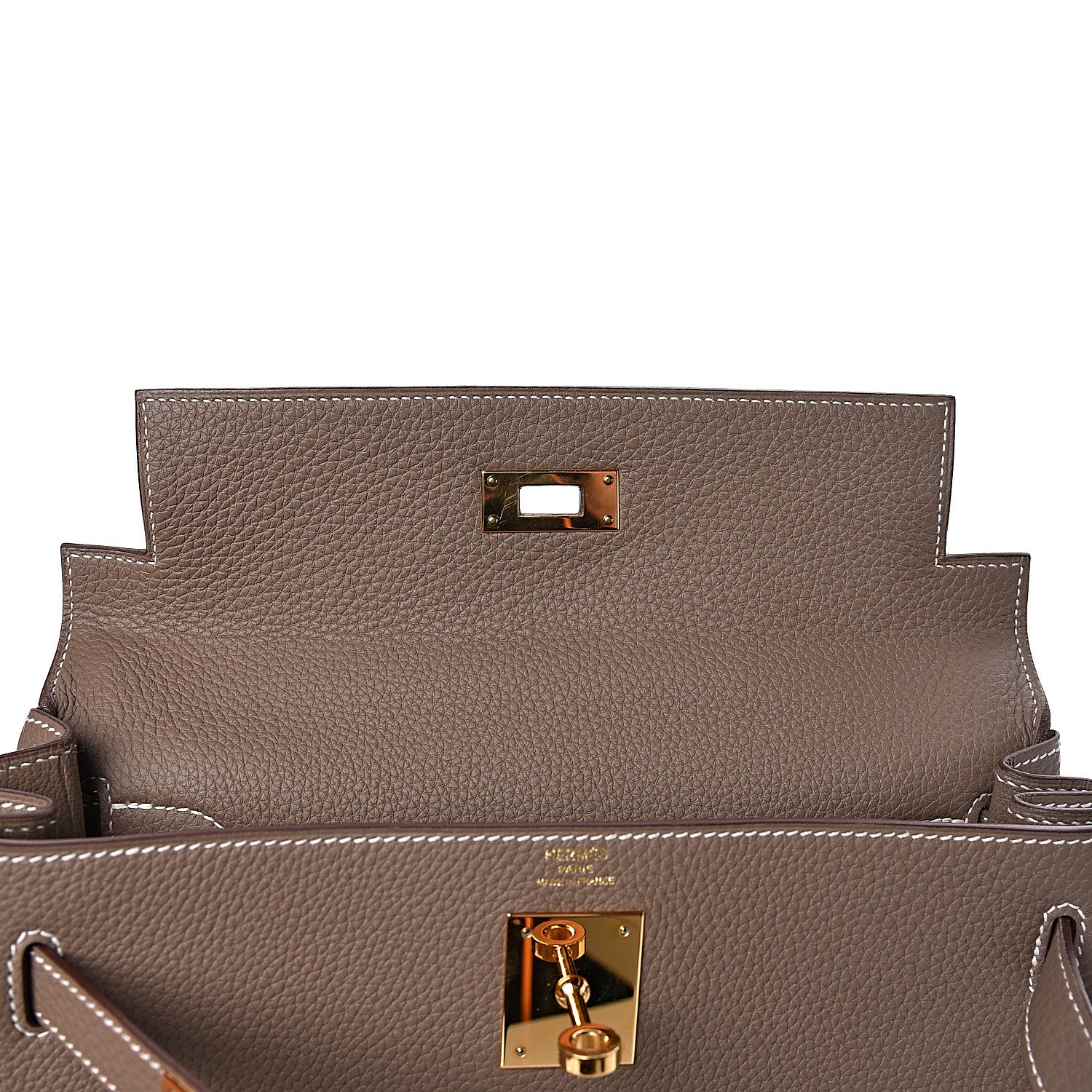 Hermes Togo Kelly Retourne 28 Etoupe 9 of 38