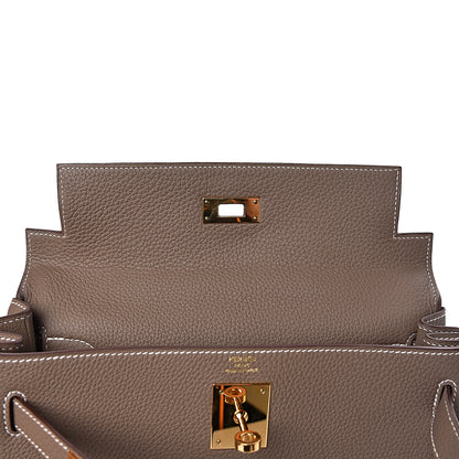 Hermes Togo Kelly Retourne 28 Etoupe 9 of 38