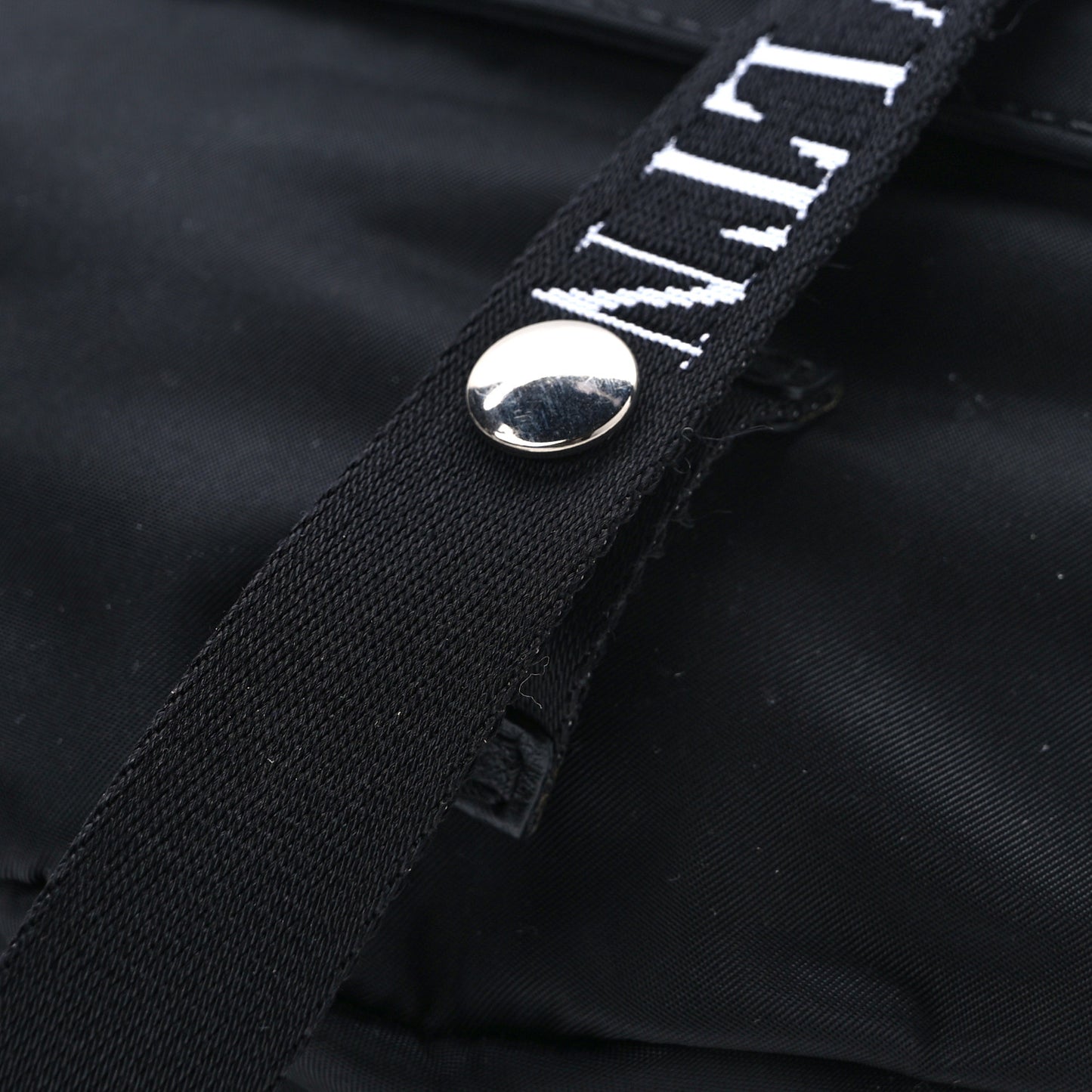 Nylon Ribbon VLTN Belt Bag Black