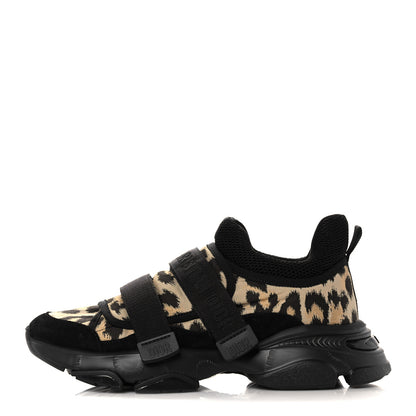 Christian Dior Technical Fabric Nylon Leopard Print Womens D-Wander Sneakers 38.5 Black 1 of 8