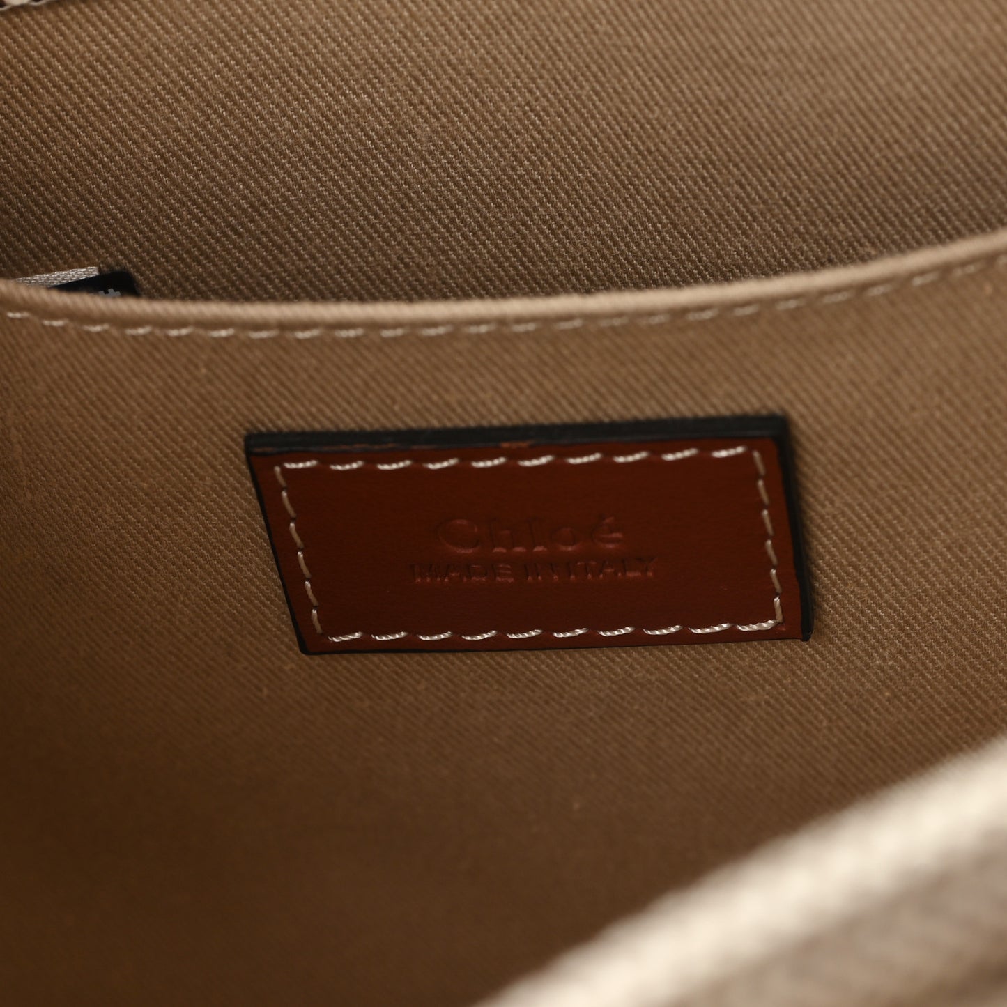 Linen Calfskin Small Woody Ribbon Tote With Strap White Brown