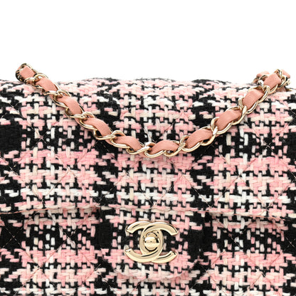 Chanel Tweed Quilted Mini Rectangular Flap Pink Black White 8 of 10
