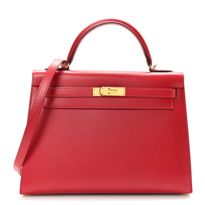 Hermes Tadelakt Kelly Sellier 32 Rouge Vif 1 of 12